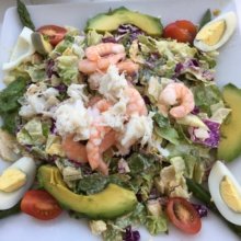 Gluten-free seafood Cobb salad from Lure Fish House